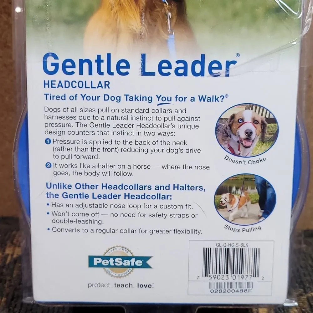 PetSafe Black Gentle Leader with instructional DVD- Size Small- NWT